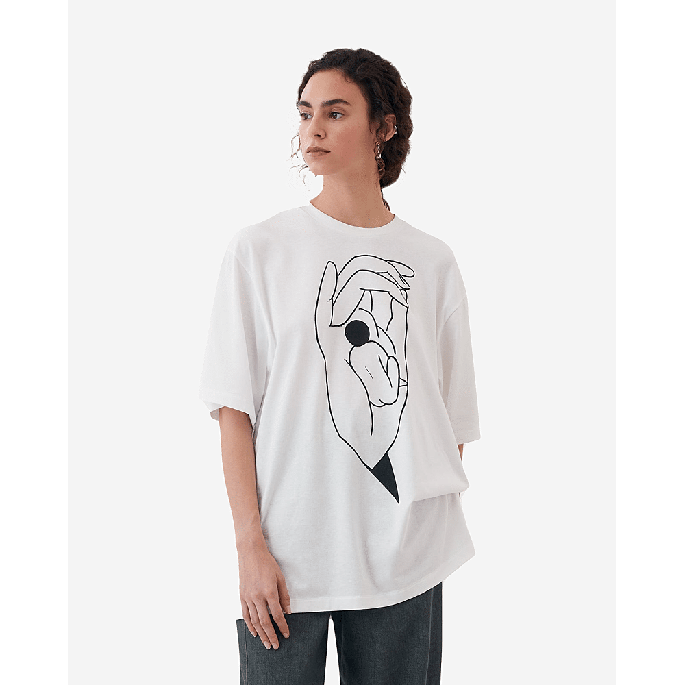 printed t-shirt with side slit